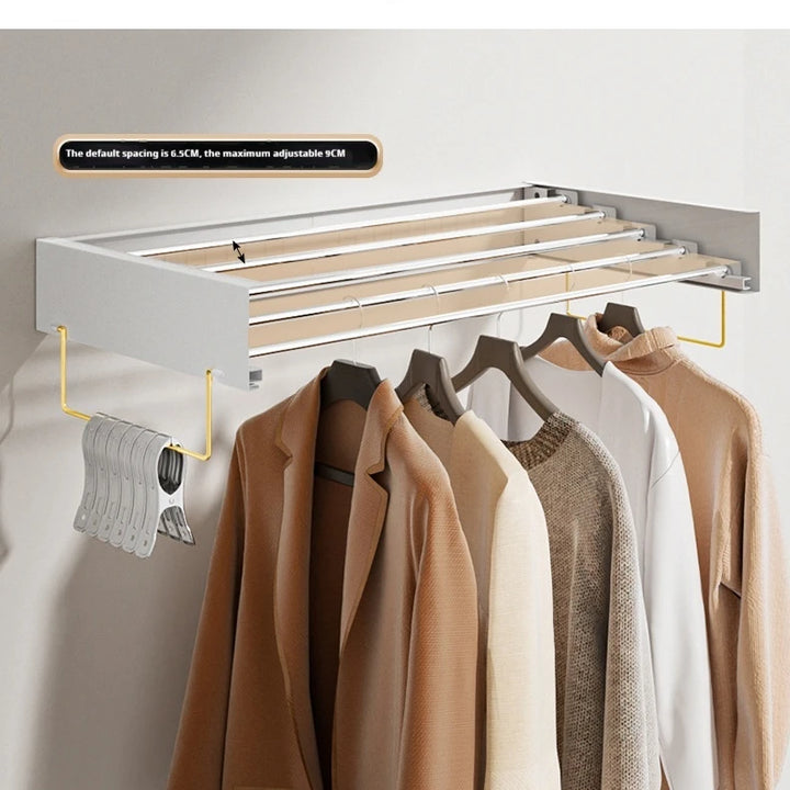 Indoor Folding Clothes Hanger Wall Hanging Invisible Drying Rack  Balcony Clothesline Pole Hanger Towel Rack