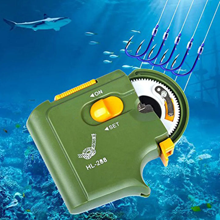 Automatic Portable Electric Fishing Hook Line Tier Machine Fast Tying Device Fishing Tackle, Green