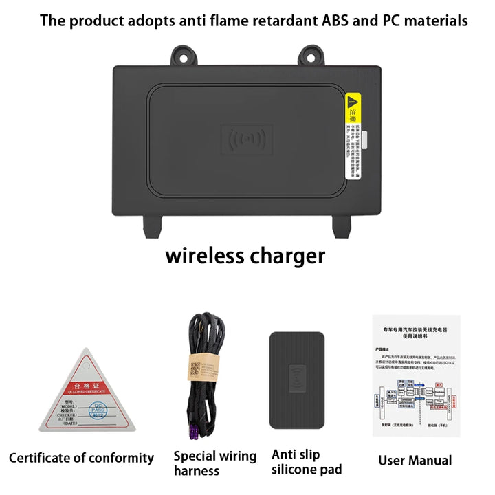 ZJCGO 15W Car QI Mobile Phone Fast Charging Wireless Charger for Mercedes Benz GLS X167 GLE W167 V167 2019 2020 2021 2022 2023