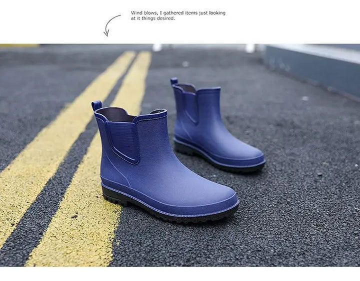 New ，outdoor ，rain boots men's fashionable waterproof shoes men's waterproof boots thick-soled fishing rubber shoes four seasons