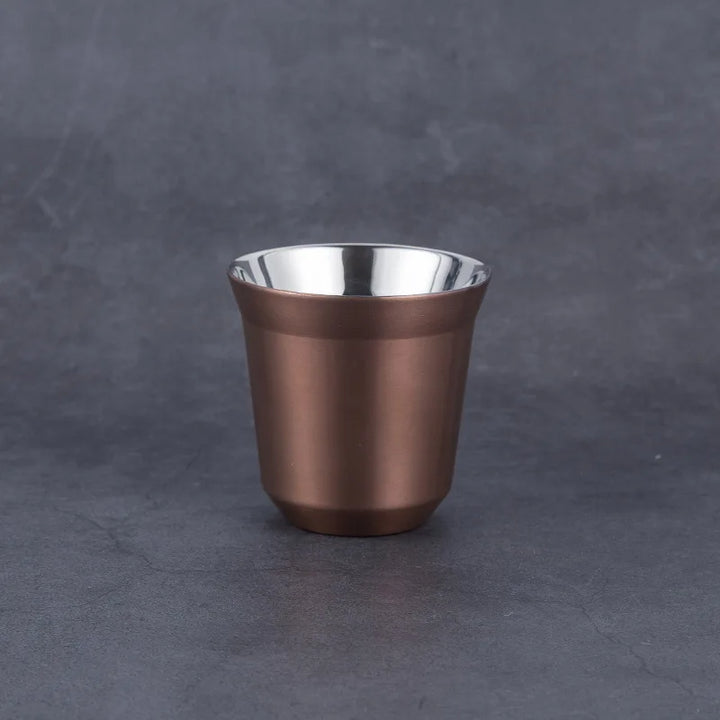 304 Stainless Steel Double-layer Coffee Cups, Insulated Tea and Water Cups, Beer Cups, Capsule Coffee Cups