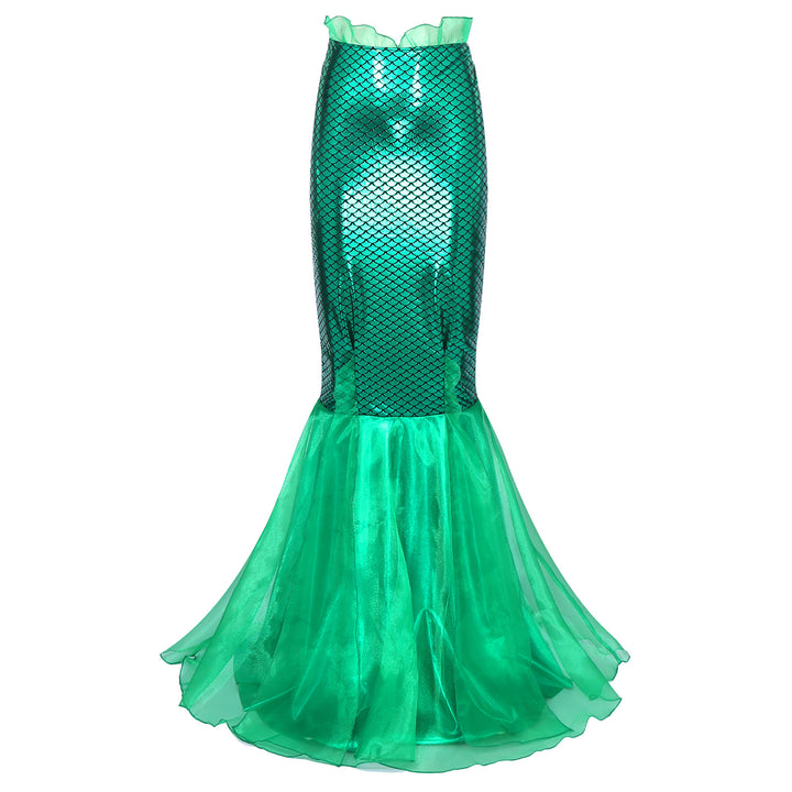 Women Ladies Shiny Sequined Mermaid Tail Skirt Party Photography Cosplay Costume Long Mermaid Tail Halloween Theme Party Dress