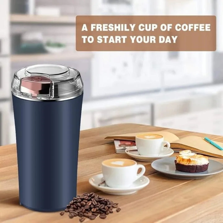 Electric Coffee Grinder Stainless Steel Spices Grinder Non-Slip Base Rust-Proof Coffee Bean Grinder Home Office Use Easy Clean