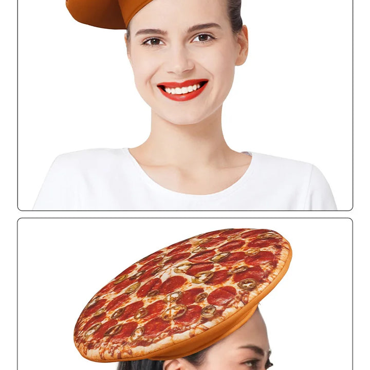 Adult Funny Pizza Hat Cosplay Food Costume Role Play Party Delicious Food Carnival Clothes Accessories For Women Christmas Gifts