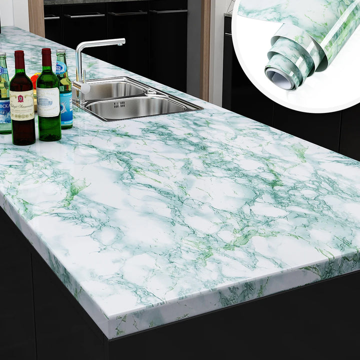 Kitchen Wall Stickers Vinyl Marble Self Adhesive Wallpaper DIY Heatproof Waterproof Contact Continuous Wallcovering Wall Decor