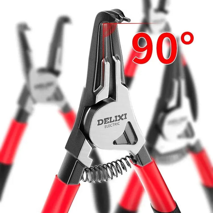 DELIXI ELECTRIC 5-In Circlip Pliers,Needle nose Pliers，Retaining Ring Pliers，for Removing Installing Puller Locking Rings Shafts