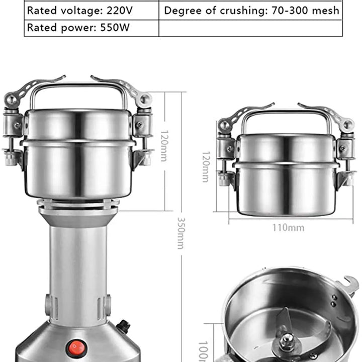 150G Portable Coffee Grinder Electric Grains Mill Grinding  Spices Home Useful Stainless Steel Dry Food Powder