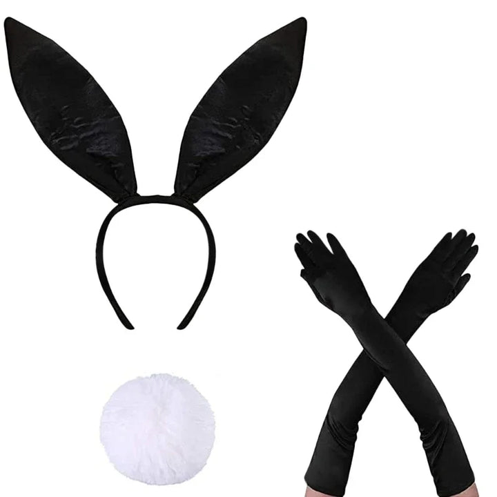 Women Bunny Costume Role Rabbit Headband Tail Bowtie Cuffs Skirt Sexy Photography Props Party Cosplay Masquerade Wear