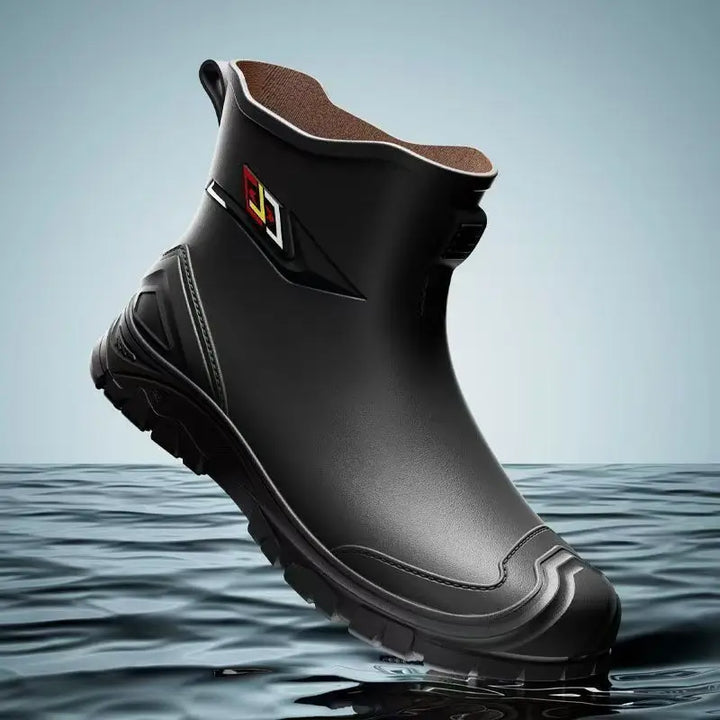 2024 New Men's Four Seasons High Top Rain Boots Thick Sole Non Slip Waterproof Outdoor Work Boots Fishing Shoes Garden Shoes