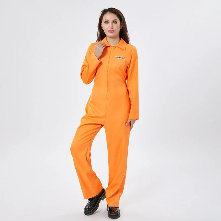 Unisex Jail Women Mens Toddlers Prisoner Jumpsuit Orange Prisoner Jumpsuit Halloween Costume Jail Criminal Prisoner Costume