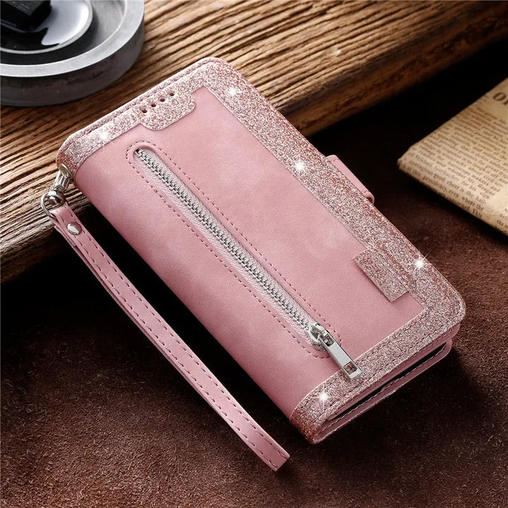 Zipper Wallet Case For Oneplus 12 11 11R 10T 10R 5G Multi 9-Card Slot Leather Flip Cover For One Plus 10 Pro 9 9R 8 8T 7 7T 6 6T