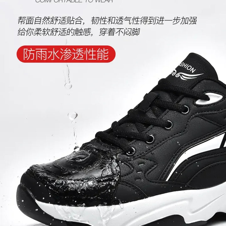 SYTK PU Leather Sneakers Men Casual Shoes Sports Boys Pure Black Plus Big Size 47 48 Tenis Masculino Shoes