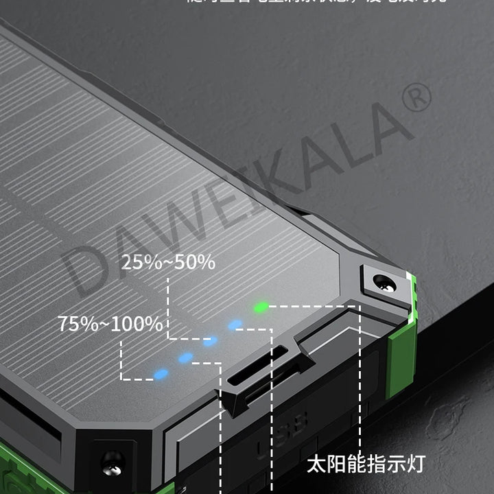 Solar panels Power bank Wireless charging solar phone charger 68000mAh with outdoor lighting Phone Charger 15W Wireless charging