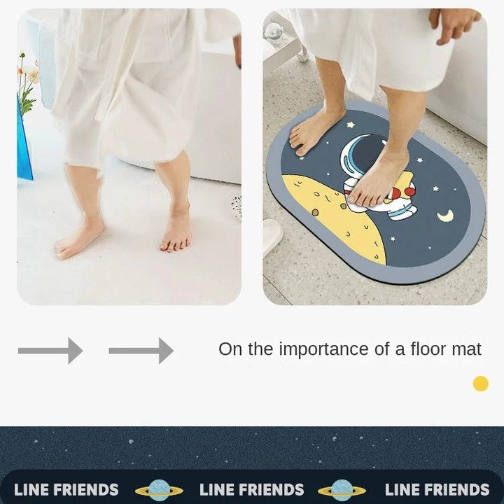 Soft diatom mud absorbent mat bathroom floor mat toilet door non-slip quick-drying foot mat toilet household carpet