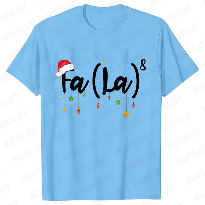 Fa (la)8 Funny Christmas Santa Men T-shirt Fashion Christmas Holiday Party Shirt Short Sleeve Tees Casual Oversized Streetwear