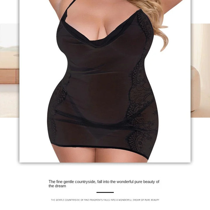 Large Size Sexy Nightdress Sex Suit Lace Perspective Fat Sexy Sex Underwear Sexy Lingerie  Sex Tols for Girl  Plus Size Lingerie