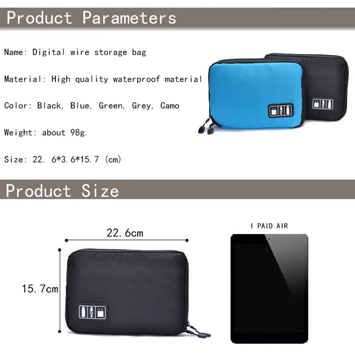 Travel Organizer Bag Universal Electronics Accessories Digital Storage Case for Portable Charger Usb Cable Headphone Power Bank