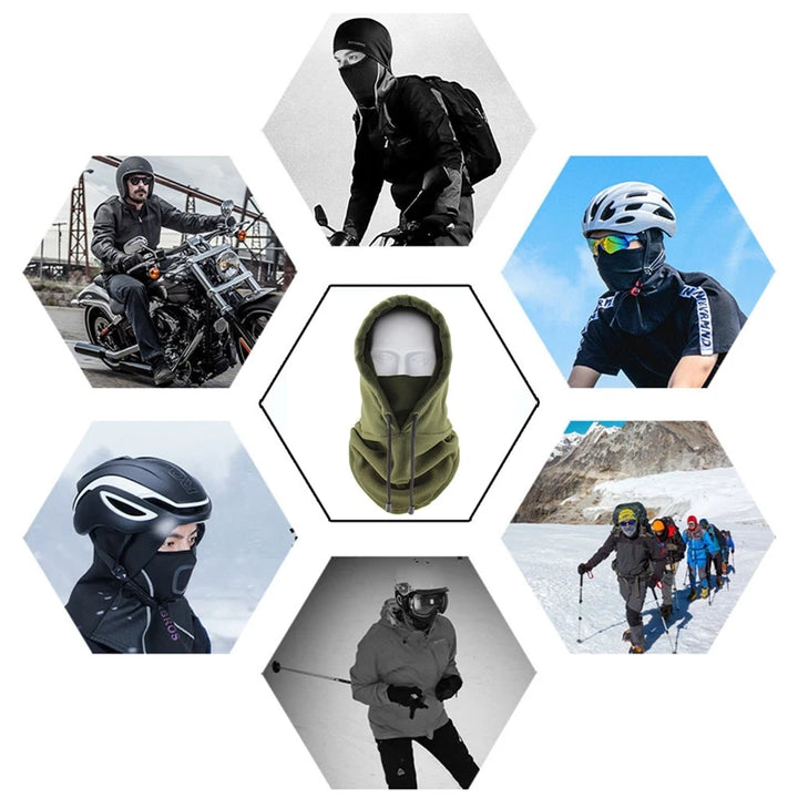 Winter Thermal Neck Warmer Outdoor Fleece Balaclava Scarf Skiing Face Mask Snood Hood Hat Windproof Keep Warm Cycling Cap New