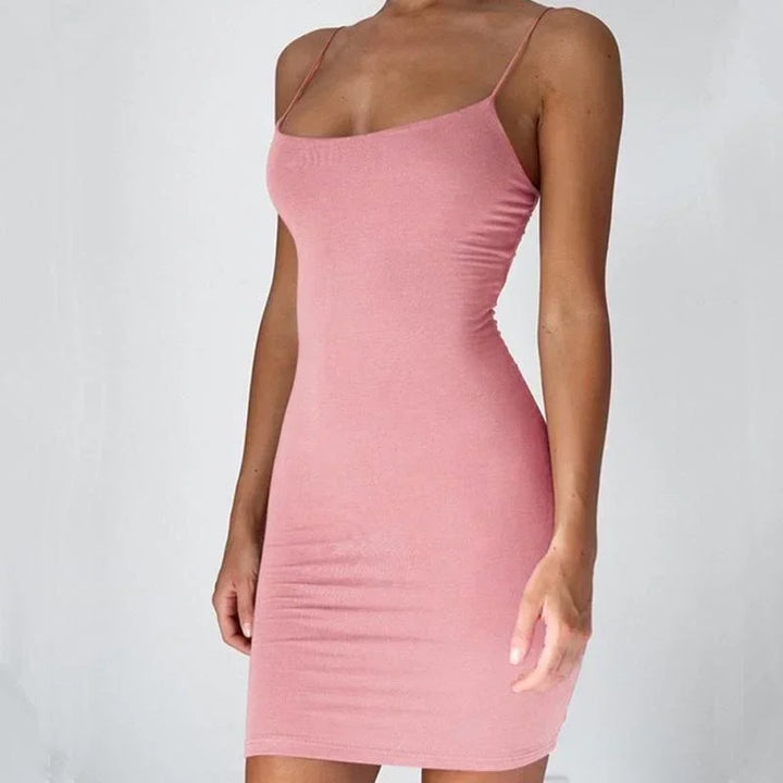 Bottom Dress Women Mini Dress Sexy Spaghetti Strap Bandage Backless Bodycon Dress Summer Slim Sleeveless Home Sleeping Dresses