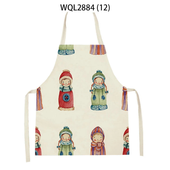 Creative Abstract Geometry Animal Printed Kitchen Aprons Baking Cooking Accessories Dog Koala Bear Pattern Apron Cleaning Tools