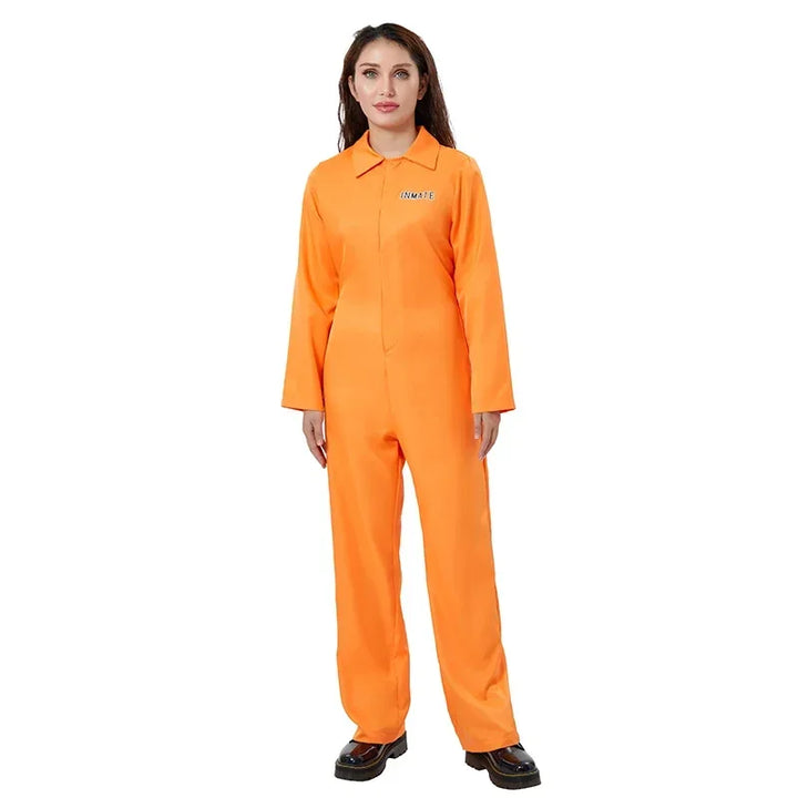 Unisex Jail Women Mens Toddlers Prisoner Jumpsuit Orange Prisoner Jumpsuit Halloween Costume Jail Criminal Prisoner Costume