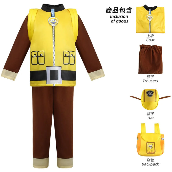 Halloween Boys Girls Rocky Rubble Skye Marshall Zuma Chase Cosplay Costumes Kids Children Birthday Party Gift Fancy Dress Up