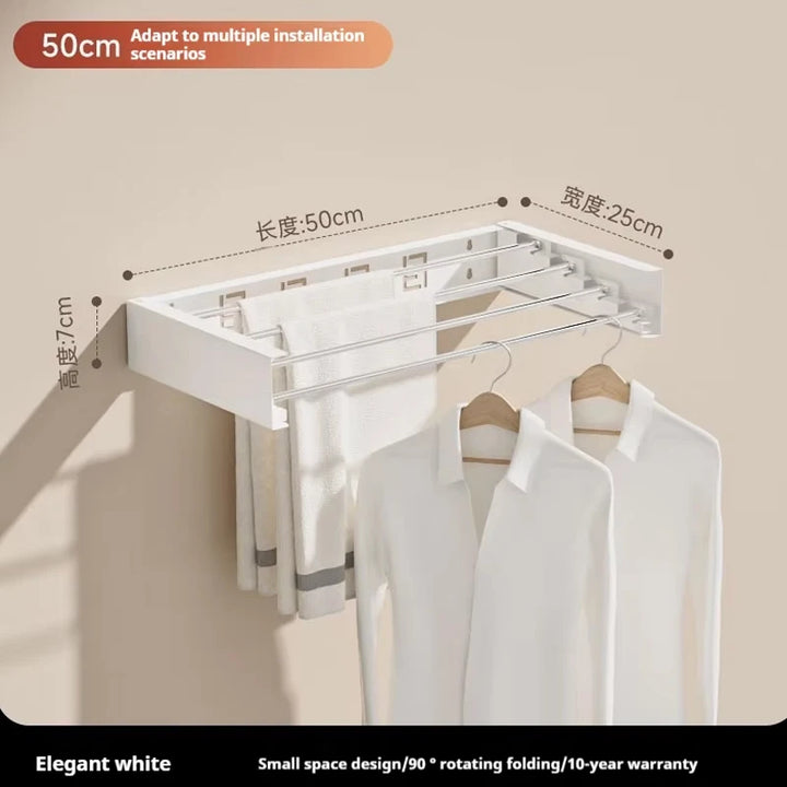 Indoor Folding Clothes Hanger Wall Hanging Invisible Drying Rack  Balcony Clothesline Pole Hanger Towel Rack