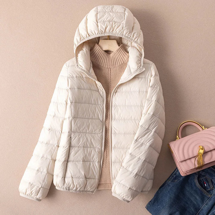 Women Autumn Down Jacket 2022 New Arrivals  90%  White Duck Down Ultra Light Fashion Hooded Keep Warm  Puffer Jacket