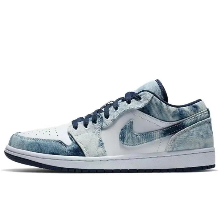 【Customize】Air Jordan 1 Vintage Basketball Shoes Men Low-top Navy Blue/white Sneakers shoes CZ8455-100