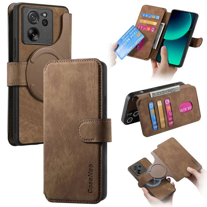 For Xiaomi 14T Pro 5G 2IN1 Detachable Magsafe Leather Wallet Case For Xiaomi 14T Luxury Cover Mi 14 13T 13 T Pro Magnet Funda