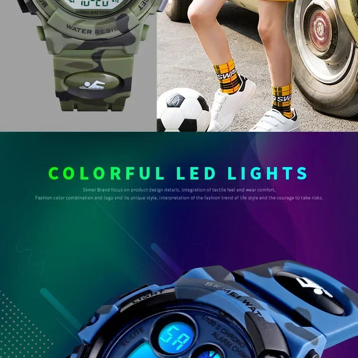 SKMEI Shockproof Digital Watch for Children Waterproof Sports Electronic Wristwatches Kids Boy Clock 1266 Reloj Para Niñas 1547