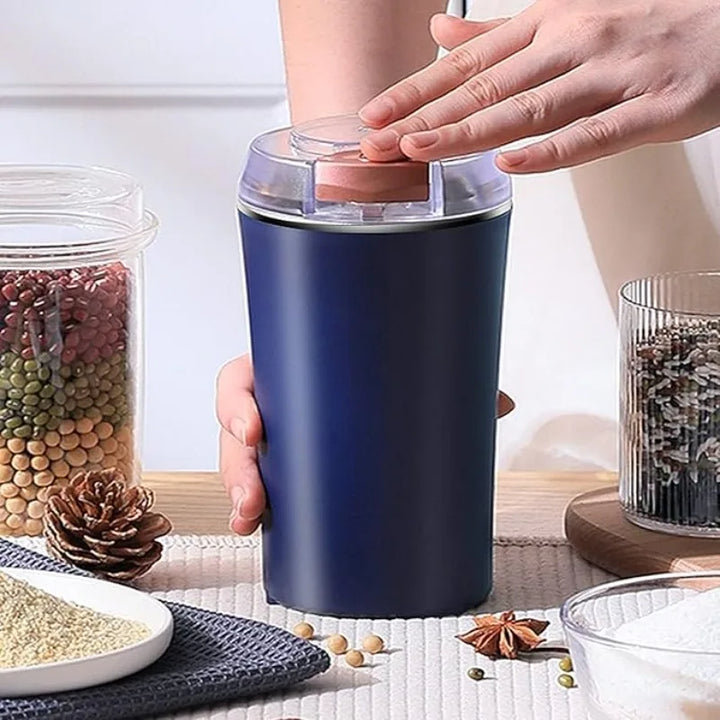 Electric Coffee Grinder Stainless Steel Spices Grinder Non-Slip Base Rust-Proof Coffee Bean Grinder Home Office Use Easy Clean