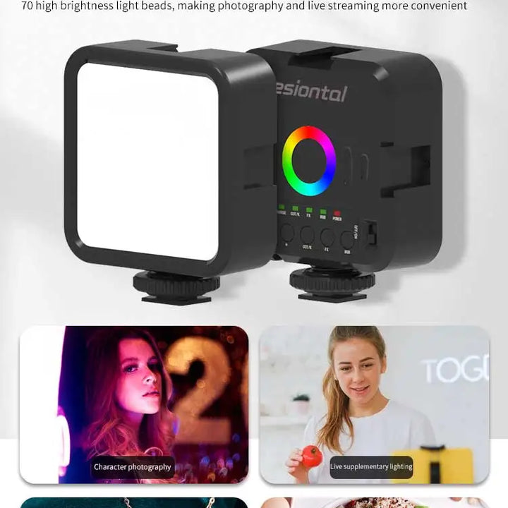 Mini RGB Hot Boot Fill Light Live Photography LED Portable Atmosphere Beauty Mobile Camera Pocket Adjustable