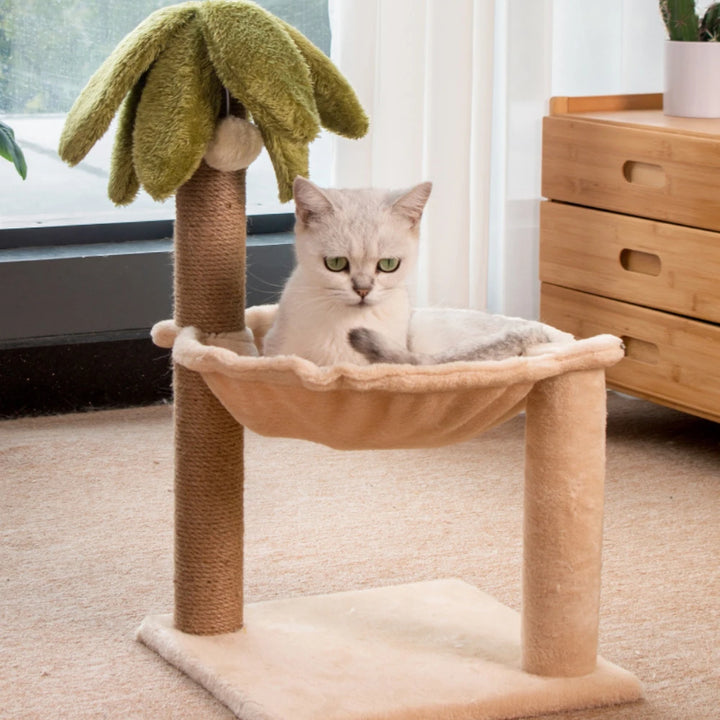 Cat Climbing Frame Coconut Tree Double Hammock Cat Climbing Frame Wear-resisting Scratching Post Cactus Pet Nest Pet Supplies