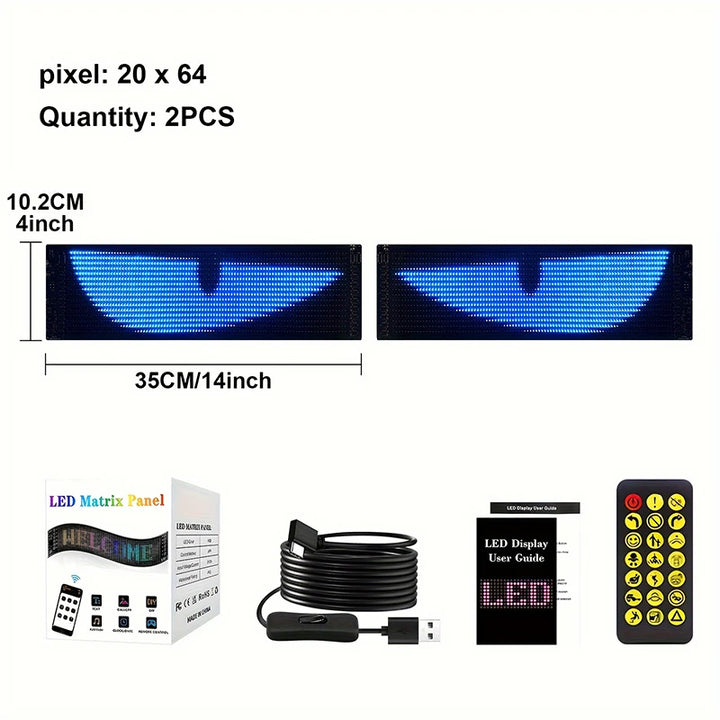 LED Matrix Pixel Panel, Scrolling Bright Advertising LED Signs, Flexible USB 5V LED Car Sign Bluetooth App Control