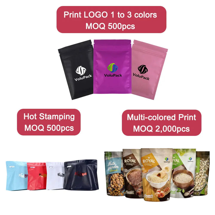 100pcs Multi Sizes Reclosable Poly Ziplock Package Pouches Black Heat Sealing Zip Lock Plastic Storage Bags