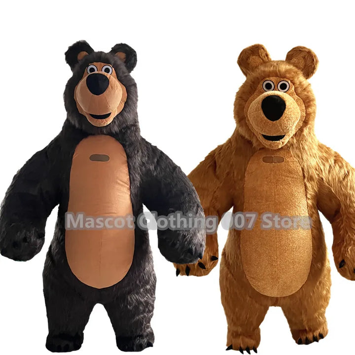 Brown Bear Inflatable Suit 2m/2.6m/3m Giant Mascot Birthday Party Carnival Activity Role Playing Inflatable Suit Marsha Bear