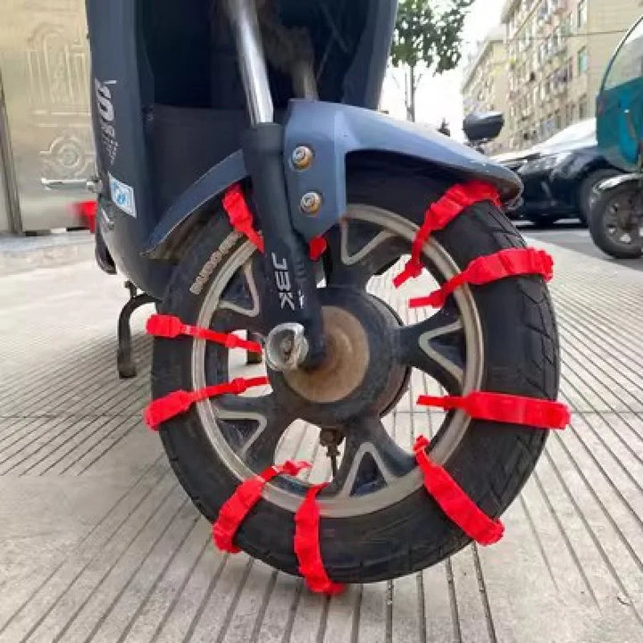 Anti-Skid Snow Chains for Motorcycles and Bicycles Non-slip Cable Ties Motorbike Emergency Tire Tool Winter Accessories 3/5pcs