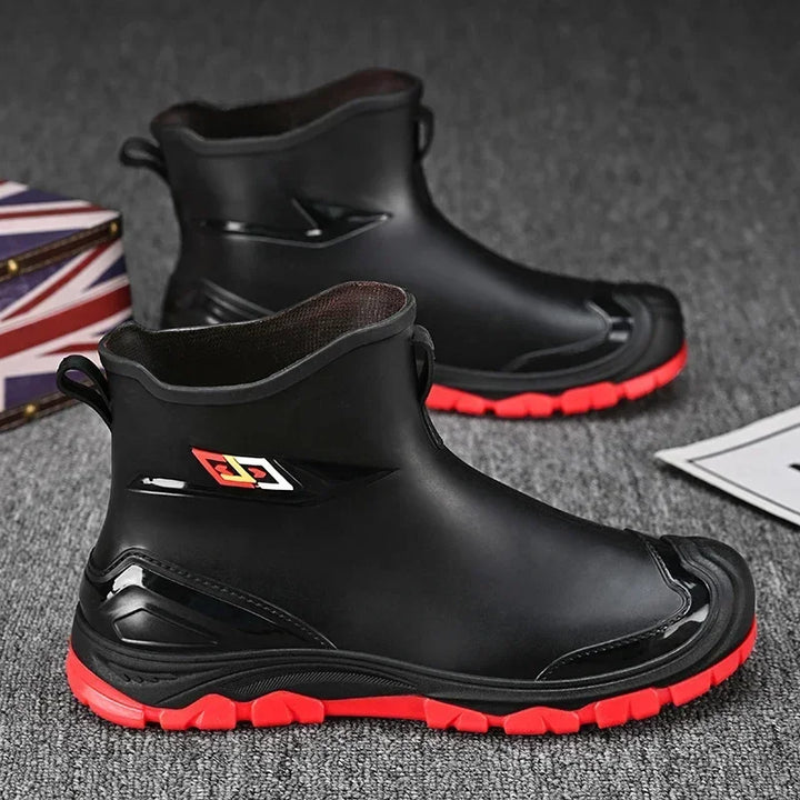 Men's Waterproof Rain Bootssingle Shoes Wear-resistant Mid-tube Rain Boots=Buataisí Báistí Na Bhfear=botas De Lluvia Para Hombre