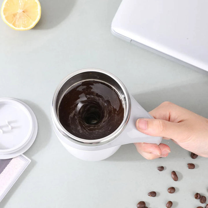 Automatic Stirring Cup Magnetic Mug Stainless Steel Coffee Mixing Cup Blender Lazy Milkshake Rotating Magnetic Water Cup Mixer