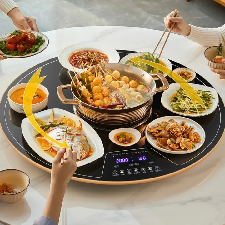 Hot Pot Dishes Warming Plate Household Dining Table Electric Rotating Plate Food Insulation Board Dishes Warming Keeping Plate