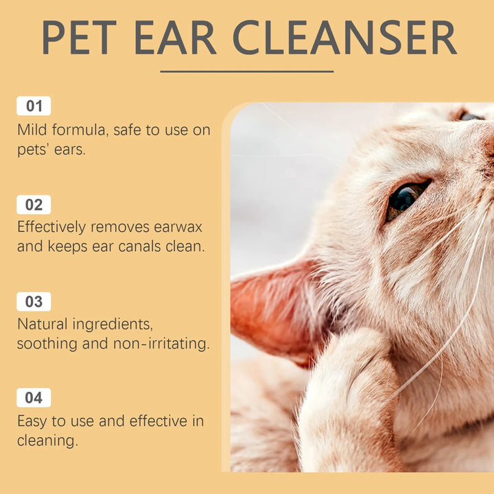 Pet Ear Drops For Cats And Dogs Universal Ear Canal Ear Mite Deodorization Antipruritus Cleaning Ear Wash