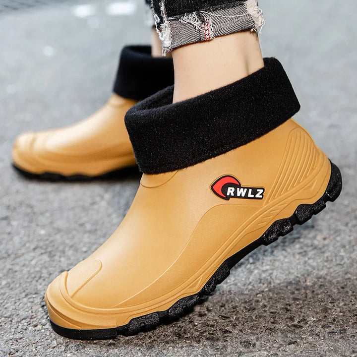 Rain Boots for Men Fashionable All-season Non-slip Waterproof Rubber Shoes for Fishing Work, Car Wash Wear-resistant Water Boots