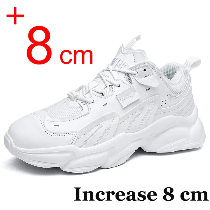 Men Sneakers Hidden Heels Elevator Shoes Plus Size 45 46 Heightening Shoes For Men Fashion Breathable 8cm 6cm Sports Taller Shoe