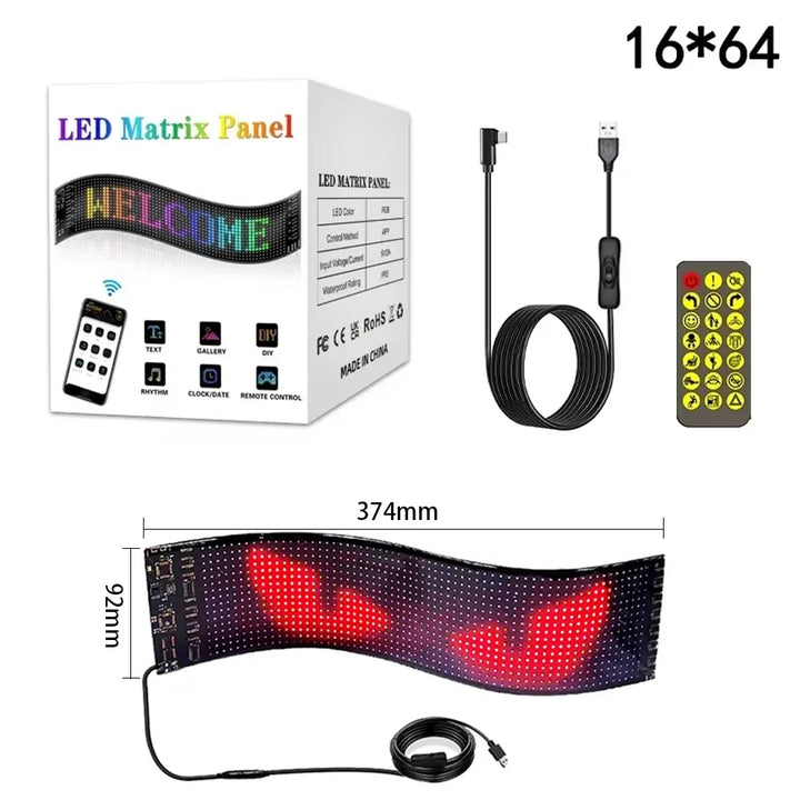 Demon Eyes Car LED Logo APP LED Matrix Pixel Panel Night Light DIY Programmable Flexible LED Display for Car Truck Accessorie