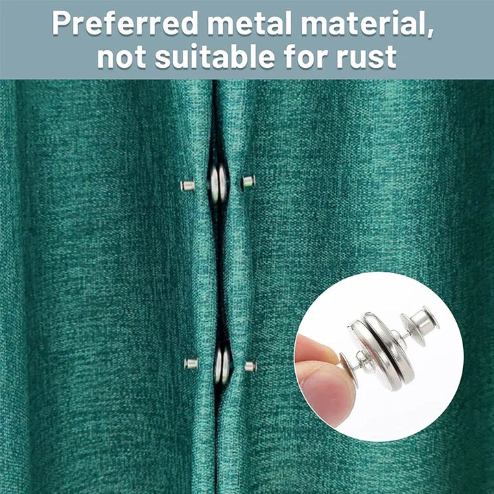 4/8Pairs Curtain Magnetic Button Detachable Curtain Fix Fastener Clip Prevent Light Adjustment Window Screen Close Magnet Buckle