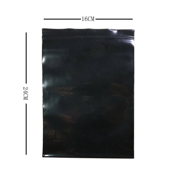 100pcs Multi Sizes Reclosable Poly Ziplock Package Pouches Black Heat Sealing Zip Lock Plastic Storage Bags