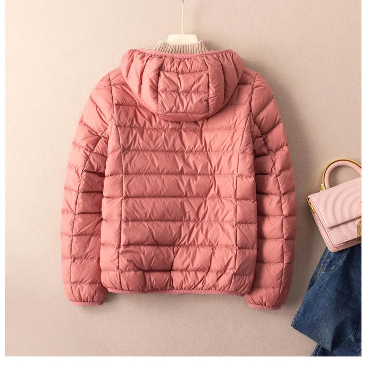 Women Autumn Down Jacket 2022 New Arrivals  90%  White Duck Down Ultra Light Fashion Hooded Keep Warm  Puffer Jacket