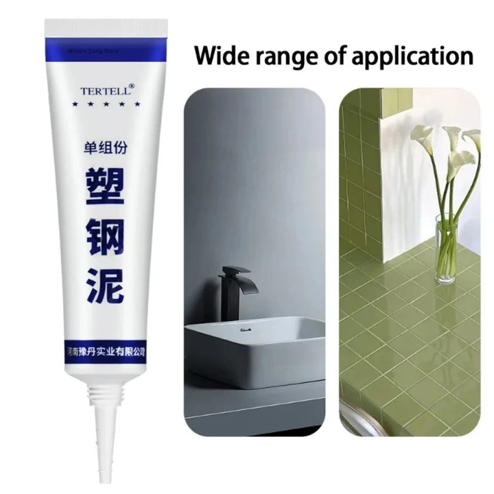 60ml Plastic Steel Mud Waterproof Glue Kitchen and Bathroom Anti-mildew Glue Epoxy Resin Leak Plugging and Caulking Sealant Home