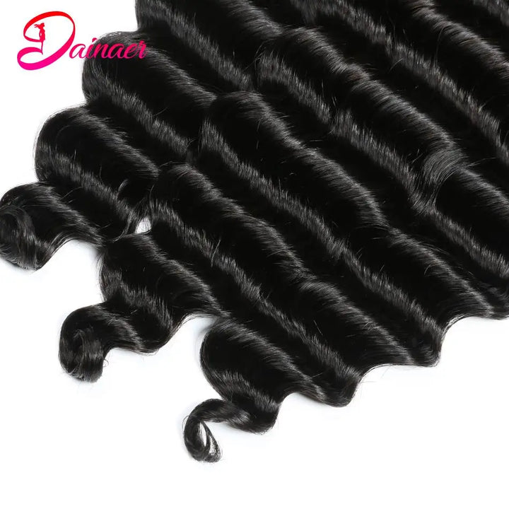 Deep Wave Bundles With Closure Brazilian Human Hair Weave Bundles With Closure Deep Wave Hair 4Bundles With 4x4 Lace Closure